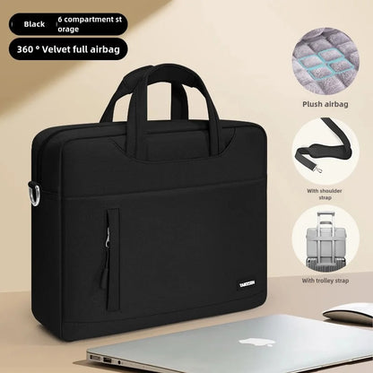Business Laptop Bag Case - Shoulder Tote Briefcase for 13, 15, 17 Inch MacBook, HP, Huawei, Asus, Dell - Handbag Style