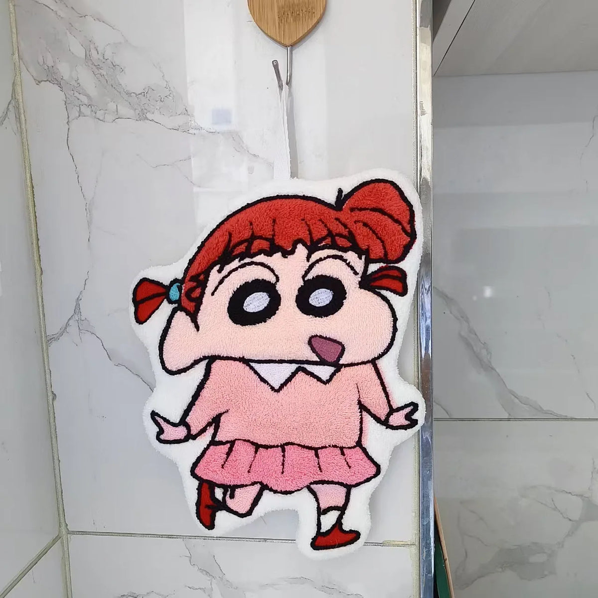 Crayon Shin-Chan Hand Towel - Kawaii Water-Absorbent Coral Fleece for Kitchen & Bathroom Use