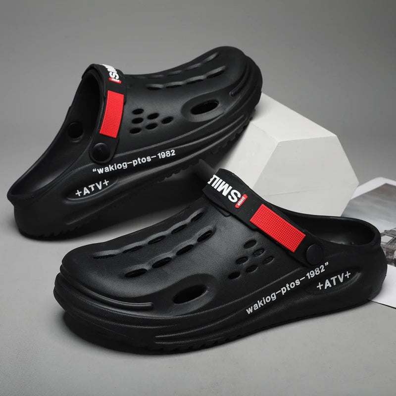 Men’s Summer Clog Slippers – Soft Sole Breathable Beach & Home Sandals with Anti-Slip Outdoor Comfort
