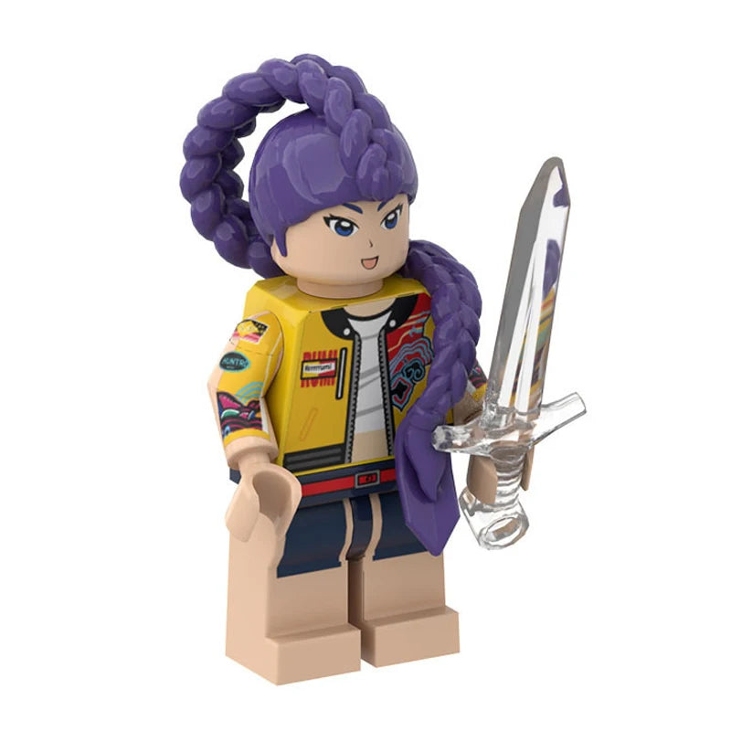 KPOP Demon Hunters Cartoon Doll Building Blocks – Kawaii Mini Action Figure Head Assembly Toy, Educational Gift for Kids
