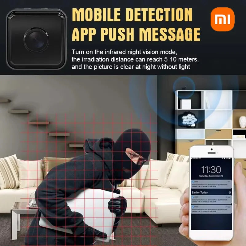 Xiaomi 1080p Mini Camera – Wireless Wifi, Outdoor, Motion Detection, Night Vision, Upgraded Security Camera for Home, Baby & Pet Monitoring