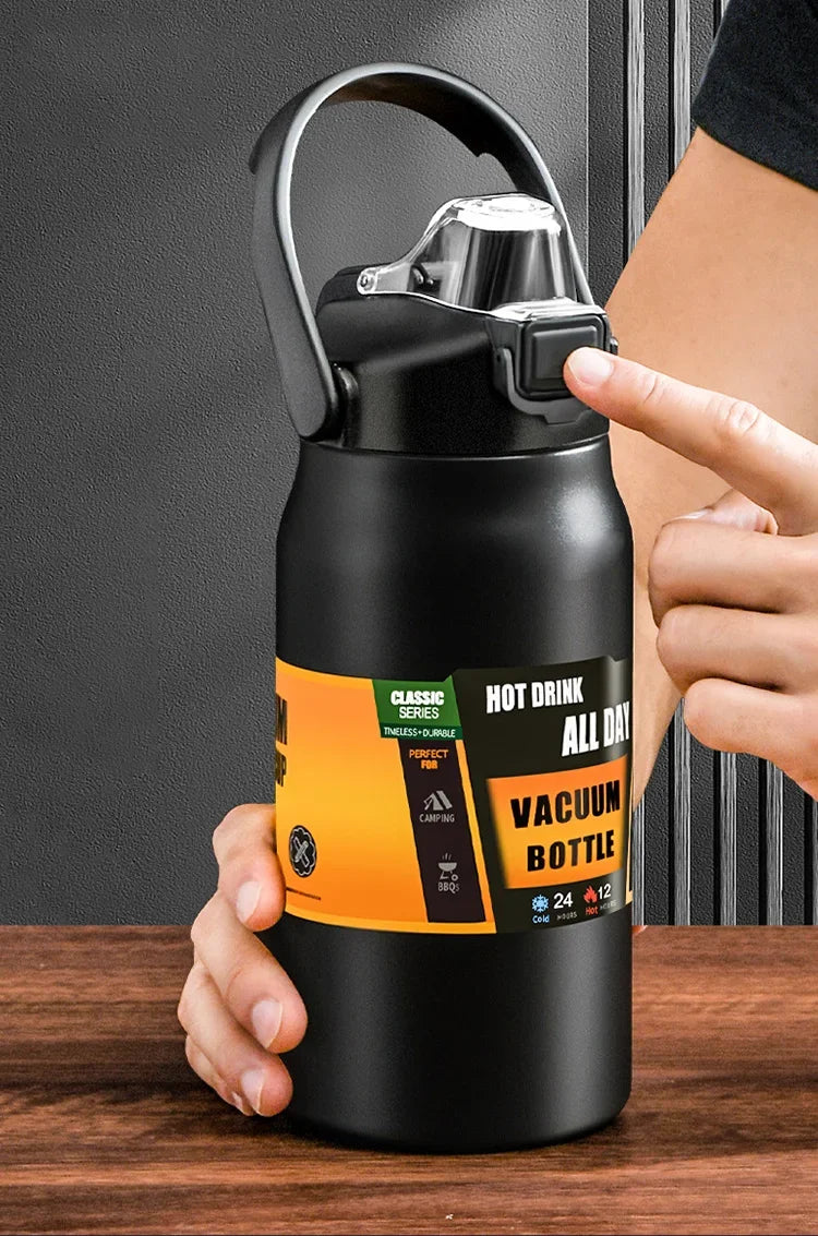 Outdoor Thermos – 304 Stainless Steel Thermal Mug, Vacuum Flask for Hot & Cold Drinks, Sports Water Bottle with Straw