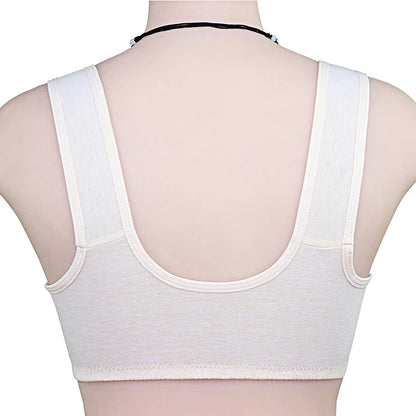 Women’s Cotton Wireless Bra - Soft Front-Closure Comfort Bra for Full Bust Support
