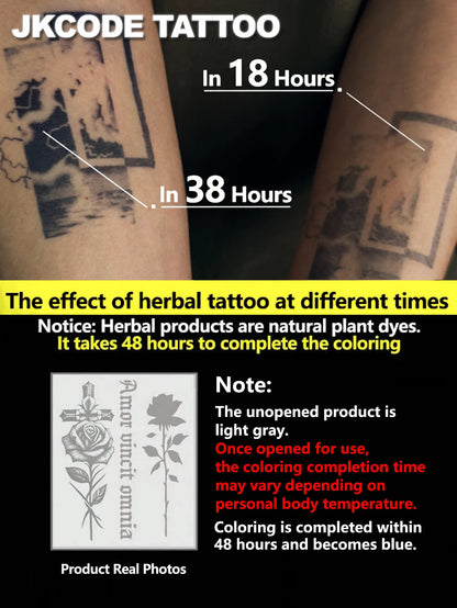 Semi-Permanent Temporary Tattoos - Waterproof Realistic Graffiti, Totem, Hip-Hop & Plant Design Body Art