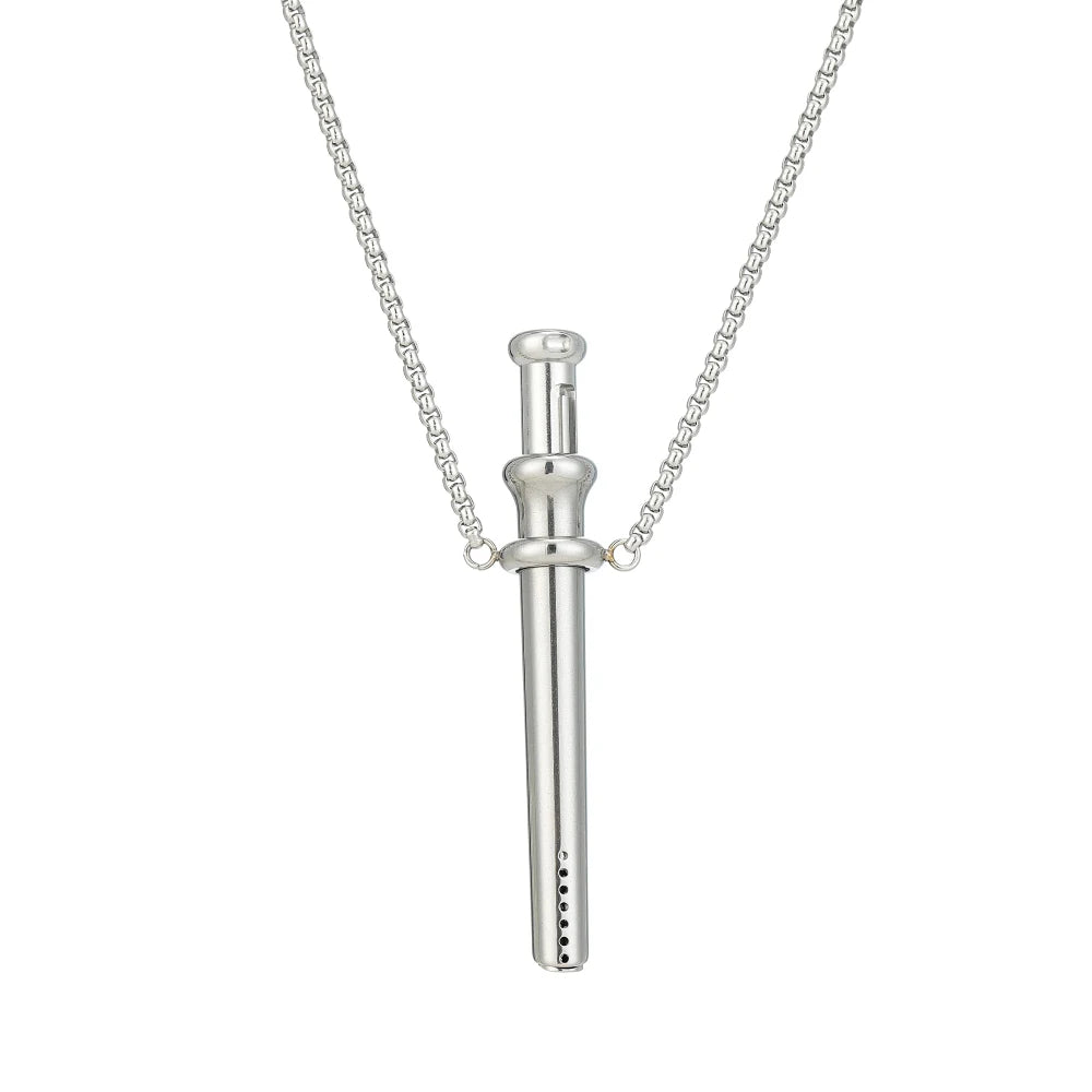 Stress & Anxiety Relief Necklace – 56mm Stainless Steel Meditation Pendant for Quit Smoking & Relaxation