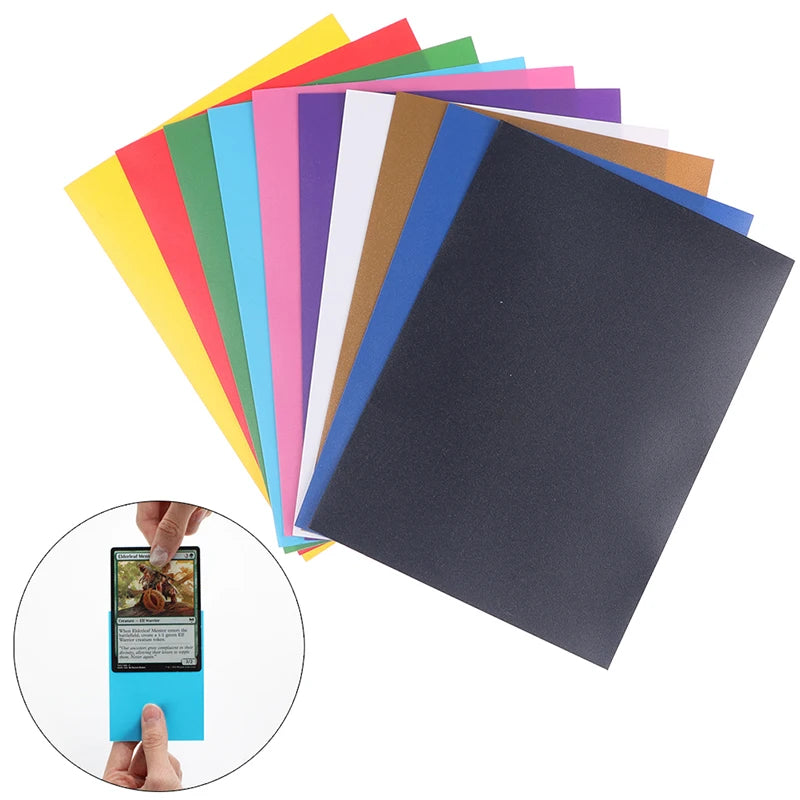 100PCS Matte Colorful Trading Card Sleeves - 66×91mm TCG Card Protectors for Pokémon, Tarot & Board Games