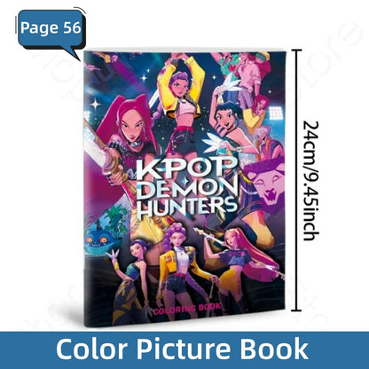 2025 KPop Demon Hunter Coloring Book – Line Drawing Picture Book, Painting Activity for Kids, Birthday Gift