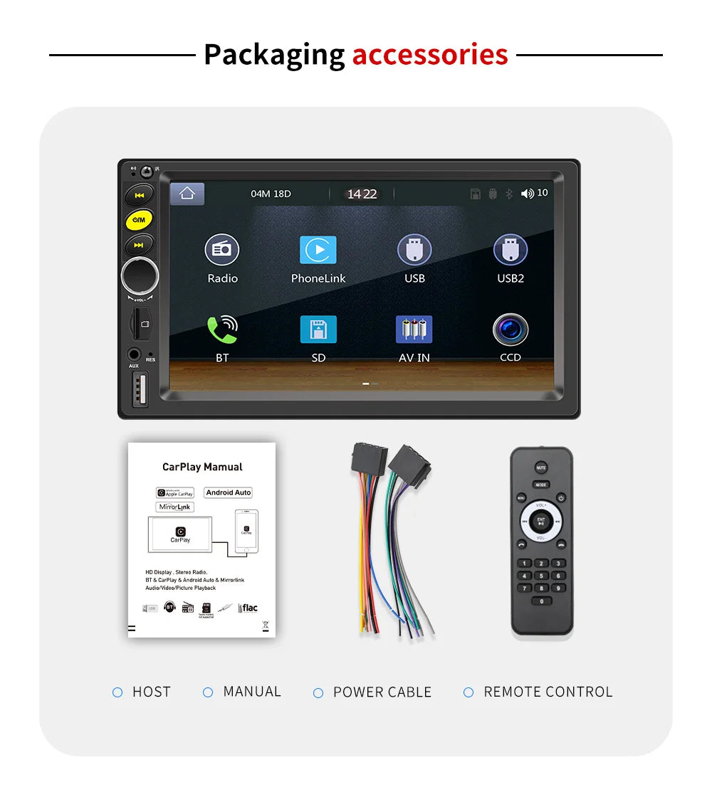 Android 13 Car Radio — 7/9/10" 2-DIN GPS Multimedia Player with 64GB, Wireless CarPlay & Android Auto