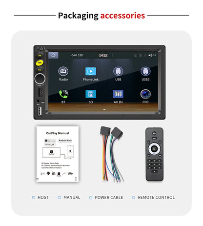 Android 13 Car Radio — 7/9/10" 2-DIN GPS Multimedia Player with 64GB, Wireless CarPlay & Android Auto