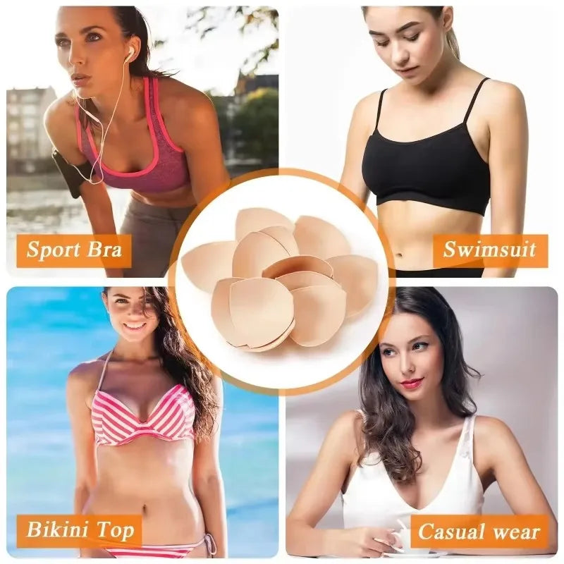 Triangle Push Up Bra Pads for Women – Invisible Bikini & Swimsuit Breast Enhancer Inserts (2–20 Pack)