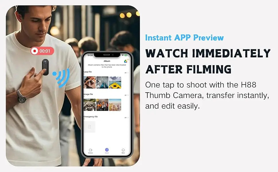 4K HD Mini Vlog Camera — WiFi Wireless Portable Action Body Cam for Sports, Travel & Photography