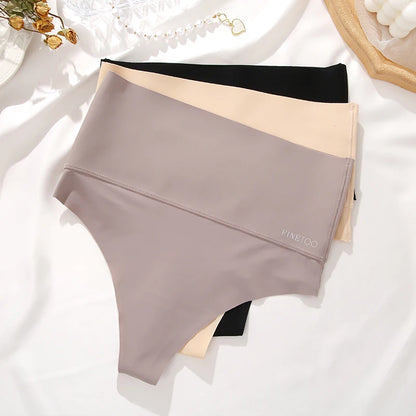 4PCS Seamless Ice Silk Panties Set for Women – Low Waist G-String, Soft Ultra-Thin Sexy Underwear Briefs