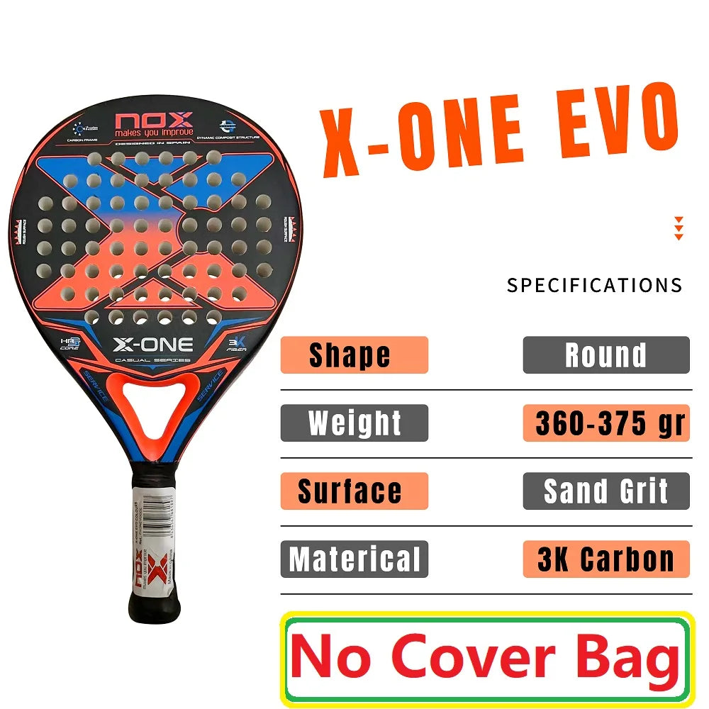 NOX Padel Tennis Racket - Carbon Fiber Diamond-Shaped EVA Sports Racquet