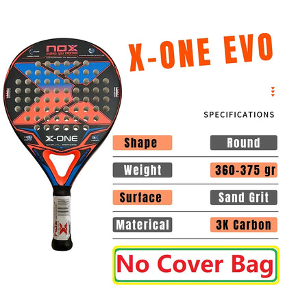 NOX Padel Tennis Racket - Carbon Fiber Diamond-Shaped EVA Sports Racquet