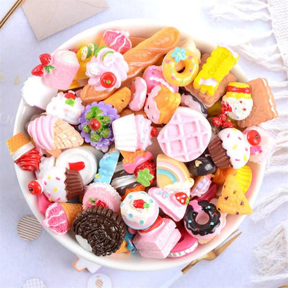 20PCS Kawaii Slime Candy Resin Charms – Cute Flatback Beads for DIY Crafts, Hair Clips, Phone Cases & Scrapbooking