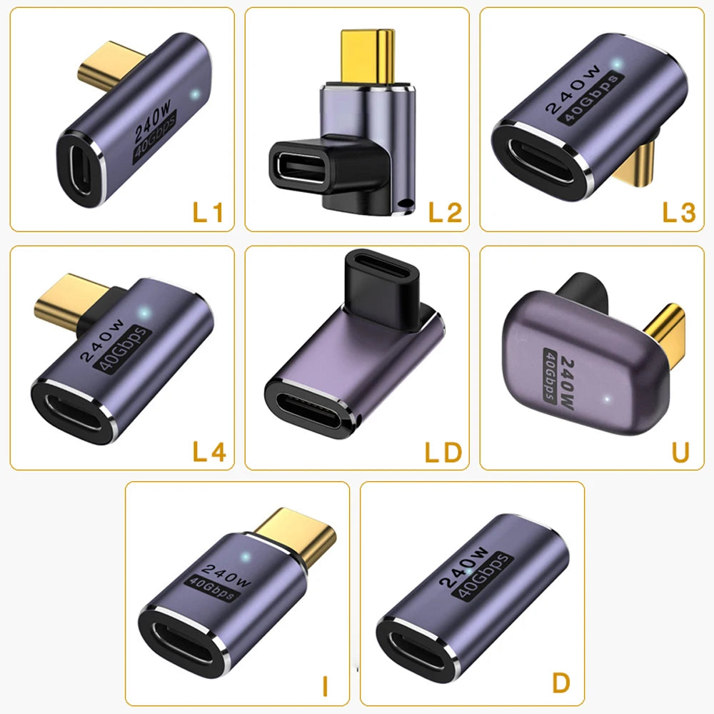 UGOURD USB4 Type C Adapter - 40Gbps Thunderbolt 3/4 Male to Female OTG Extension Converter for Laptop