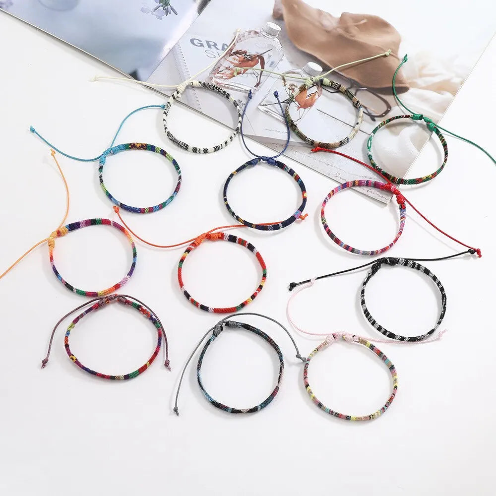 Handmade Boho Surfer Beach Bracelet Set: 12 Braided Summer Bracelets for Men & Women - Festival Jewelry