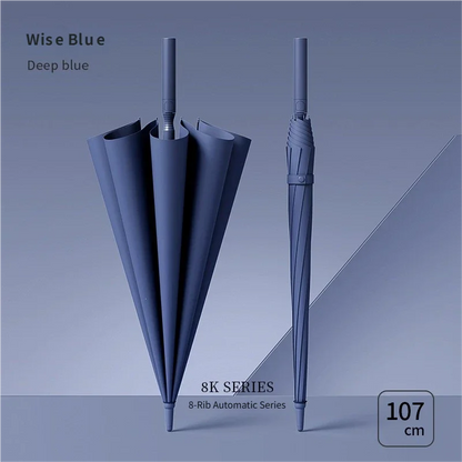 Extra Large 24-Rib Automatic Umbrella - Double-Layer Windproof Stormproof Family Rain Umbrella