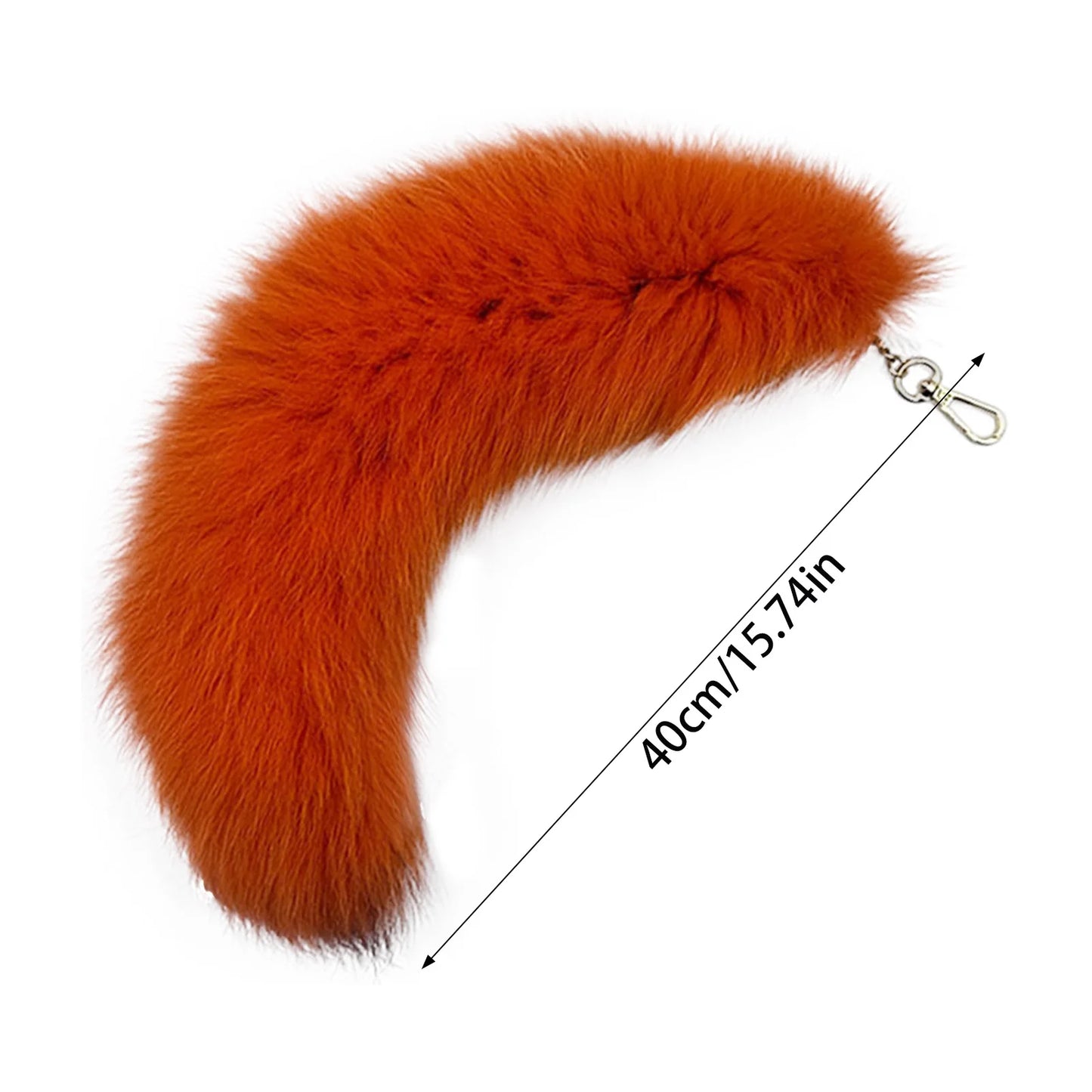 Plush Fur Tail Keychain - Soft Fluffy Faux Fur Bag Charm Pendant for Girls & Children 28cm
