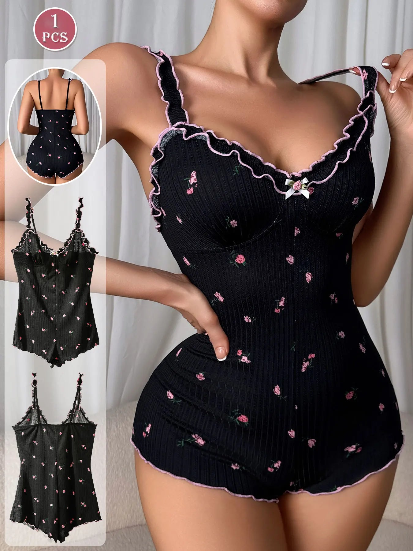 Women’s Sleeveless One-Piece Pajama Jumpsuit — Comfortable Loungewear for Sleep & Casual Wear