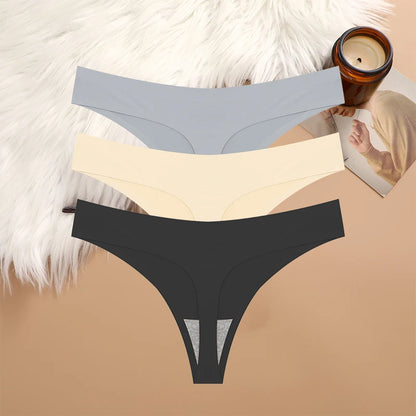 3PCS Sexy G-String Underwear Set – Breathable Seamless Low Waist T-Back Bikini Panties for Women, S-XL Sizes