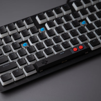 Retro Gamepad Keycap 6.25u Spacebar – Artisan ABS Keycap for MX Switches, Black & White for Mechanical Gaming Keyboards