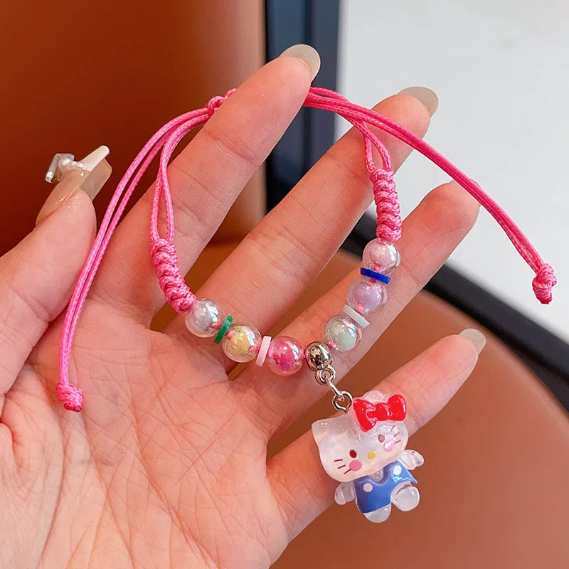 Cute KT Cat Kumi Adjustable Woven Rope Charm - Cartoon Character Accessory for Gifts, Festivals, Parties & Travel