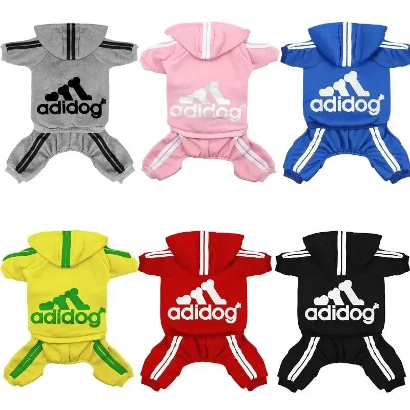 Adidog Dog Jumpsuit - Warm Hoodie Sweatshirt for Puppies, Pet Clothes for Yorkies and French Bulldogs, Stylish Coat Jacket