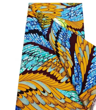 African Glitter Wax Print Fabric - 6 Yards Pink Gold Ankara Cotton Batik Material for Uniforms