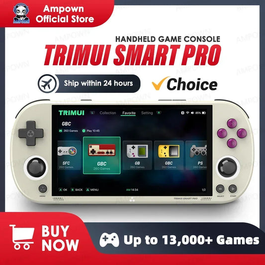 Trimui Smart Pro Handheld Game Console – 4.96'' IPS Screen, Linux System, Joystick & RGB Lighting, Retro Video Game Player Gift