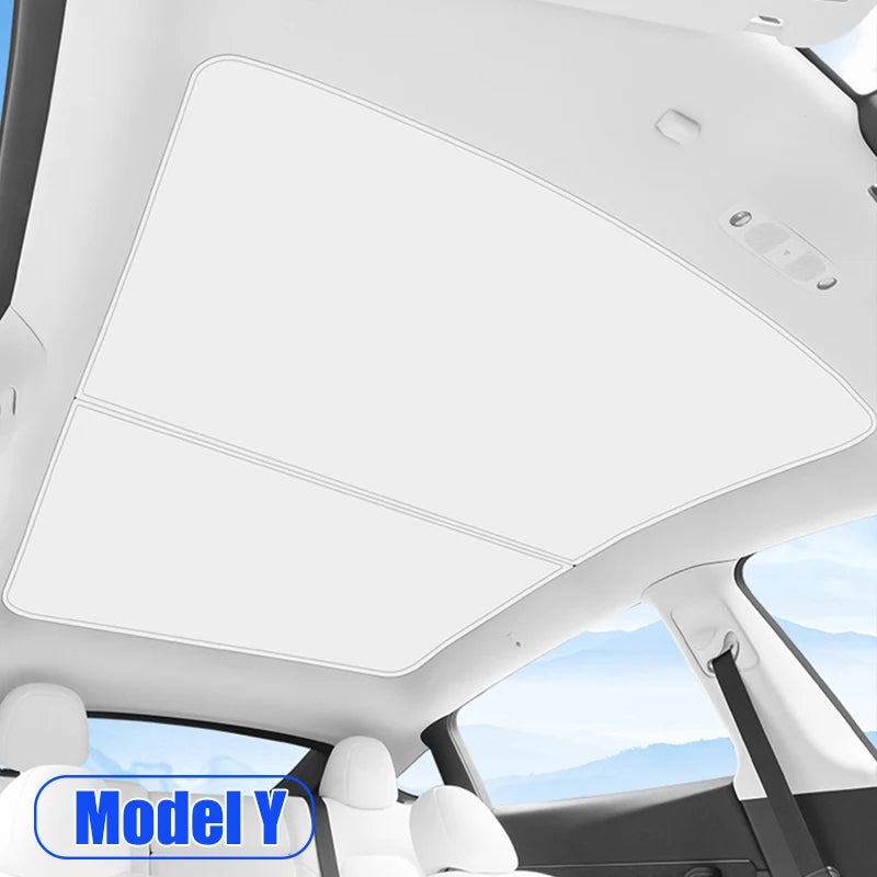 Upgraded Ice Cloth Buckle Sun Shades for Tesla Model 3 & Y (2021-2025) – Front & Rear Glass Roof Sunroof Skylight Covers