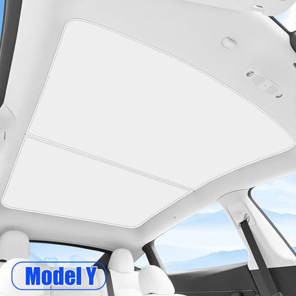 Upgraded Ice Cloth Buckle Sun Shades for Tesla Model 3 & Y (2021-2025) – Front & Rear Glass Roof Sunroof Skylight Covers