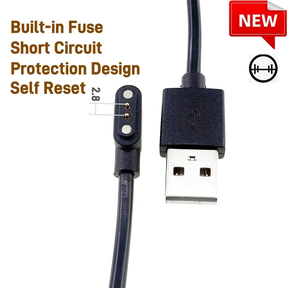 Magnetic Pogo Pin Connector - 2–5 Pin Spring-Loaded Male/Female Power Socket, 2.54/2.8mm Spacing, USB Cable Compatible