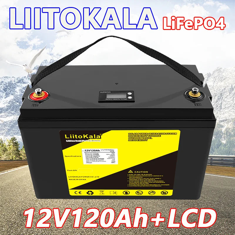 LiitoKala LiFePO4 Battery - 12V Lithium Battery 90Ah-300Ah For RV, Camper, Golf Cart, Off-Road & Off-Grid Power