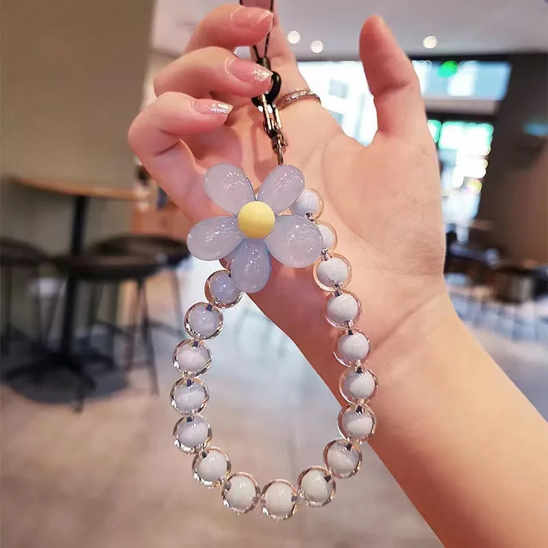 Colorful Macaron Beaded Phone Lanyard Wrist Strap – Anti-Lost Short Handheld Mobile Phone Chain Pendant for Women