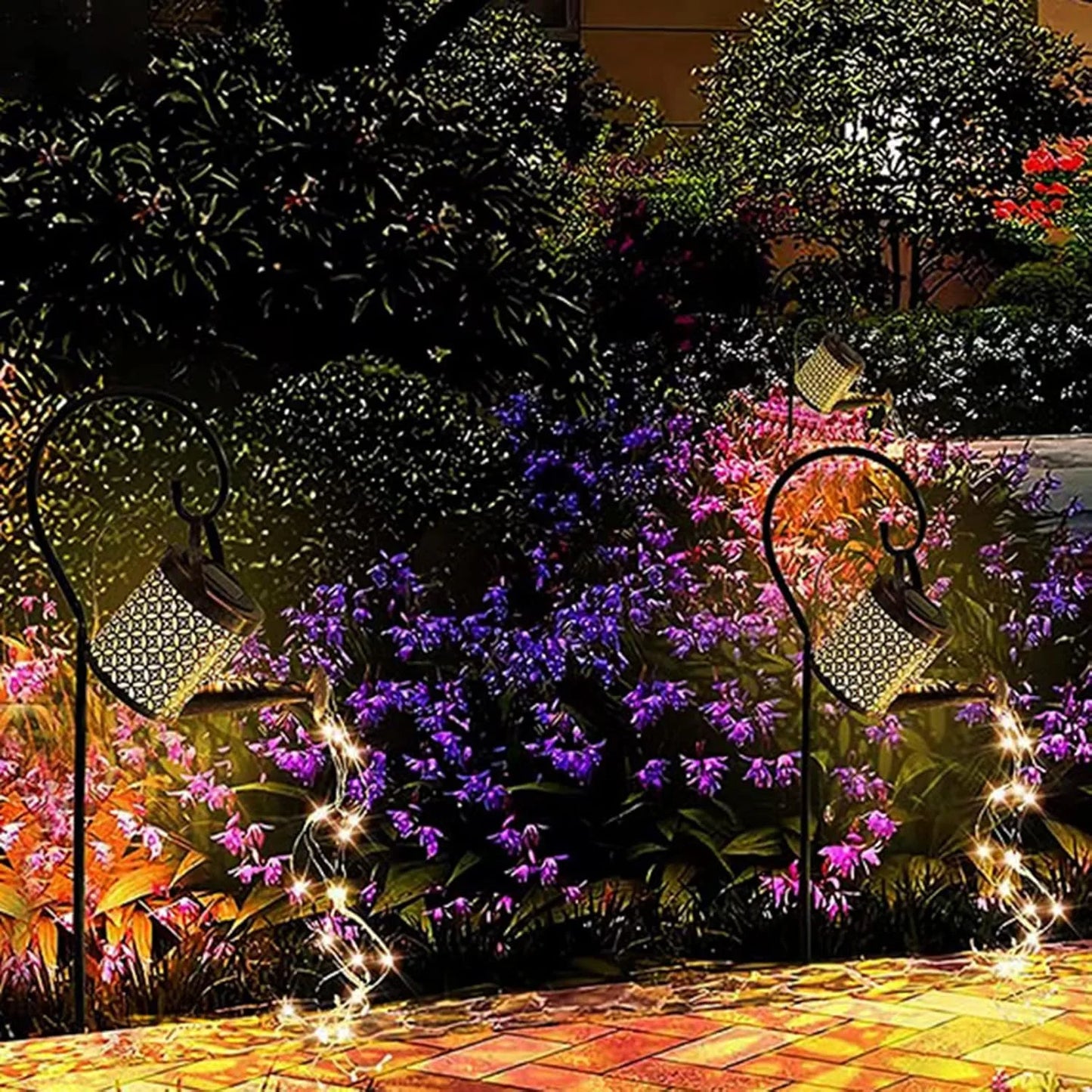 Retro Solar Watering Can Lantern - Waterproof Hanging Star LED Fairy Light for Garden Decor