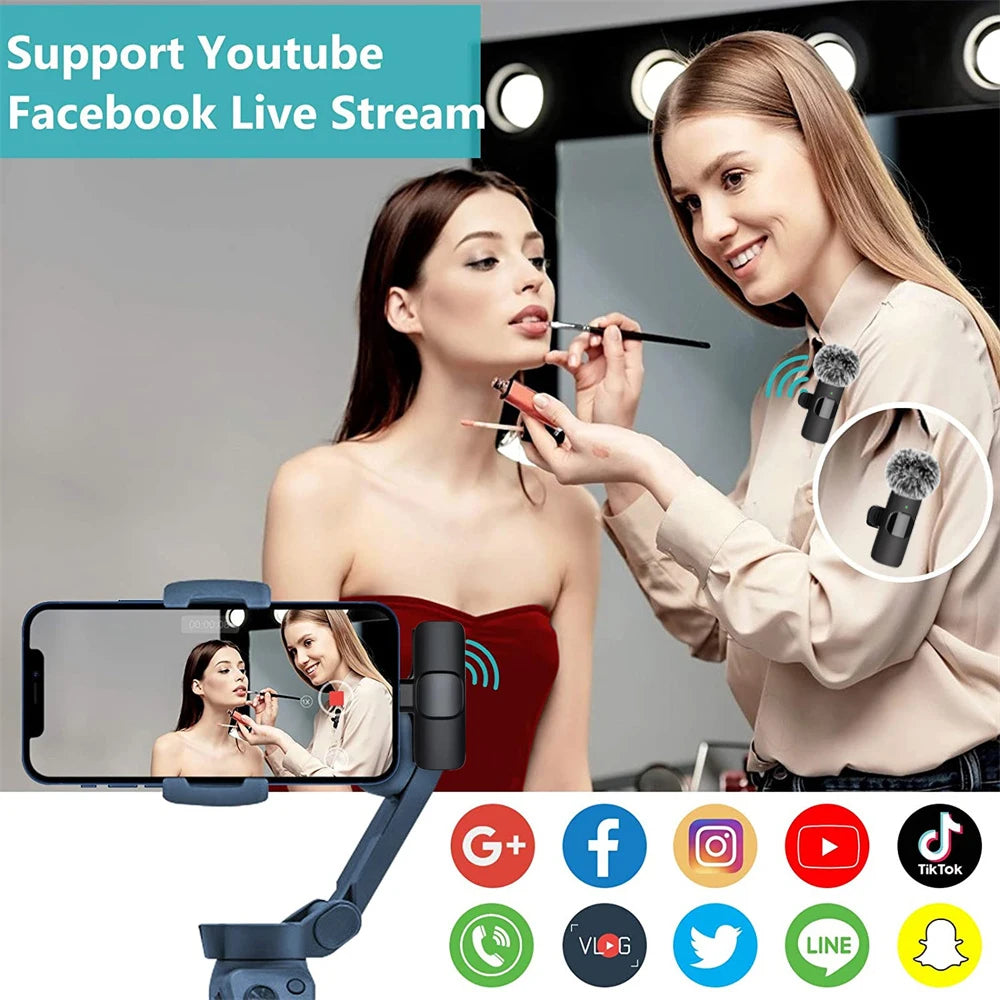 Wireless Lavalier Microphone – Portable Mini Audio & Video Recording Mic for iPhone, Android, PC & Cameras
