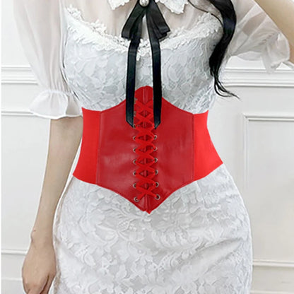 Women’s Leather Corset Waist Belt Shapewear – High Waist Slimming Cummerbund Strap Bustier Body Shaping Fashion Accessories