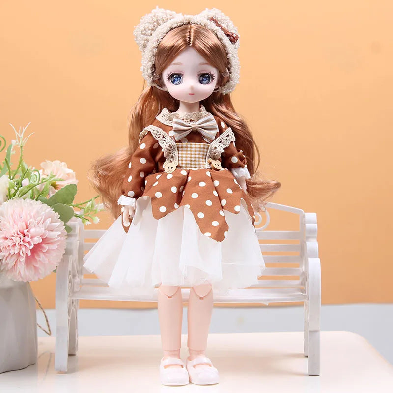 30cm 1/6 BJD Princess Doll – 23-Joint Movable Girl Doll with Clothes, Birthday Gift Toy
