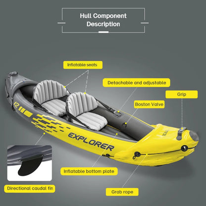 INTEX 68307 Inflatable Boat – Single/Double Drifting Raft for Kayak, Outdoor Fishing & Water Sports
