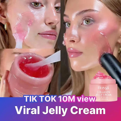 100g Collagen Jelly Face Cream – Nourishing Moisturizer, Pore Shrinking & Comedone Removal, Korean Skin Care