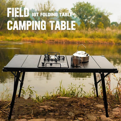 Newest Folding IGT Table – Lightweight Portable Roll-Up Table with Adjustable Legs for BBQ, Desktop Burner & Backpacking