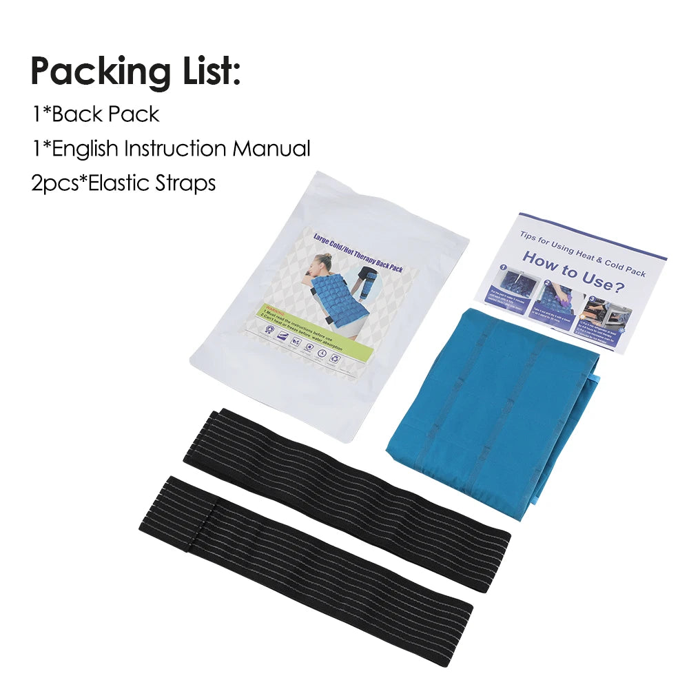 Large 13x22 Inch Reusable Ice Pack — Hot & Cold Wrap for Back, Knee, Leg, Neck, Shoulder & Hip Pain Relief
