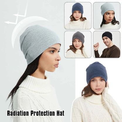 Silver Fiber EMF Protection Cap - Shield Against Radiation, RFID, and Electromagnetic Waves - Computer & EMF Protection Hat Beanie