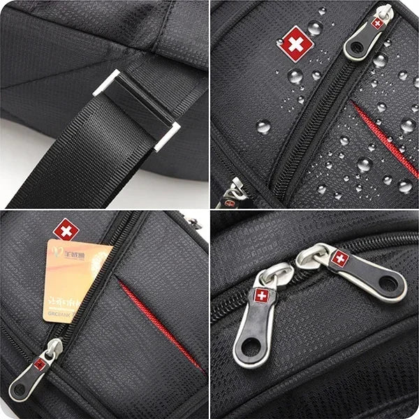 SWISS Men’s Chest Bag – Outdoor Waterproof Shoulder Crossbody Bag, Large Space, Practical & Durable Sling Bag for Men