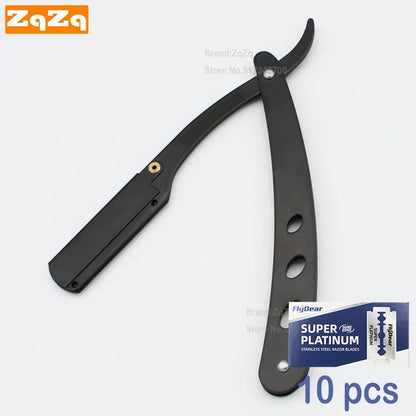ZqZq 10 Shaving Blades – Straight Edge Razor for Haircut, Beard, Eyebrow Shaving & Manual Depilation