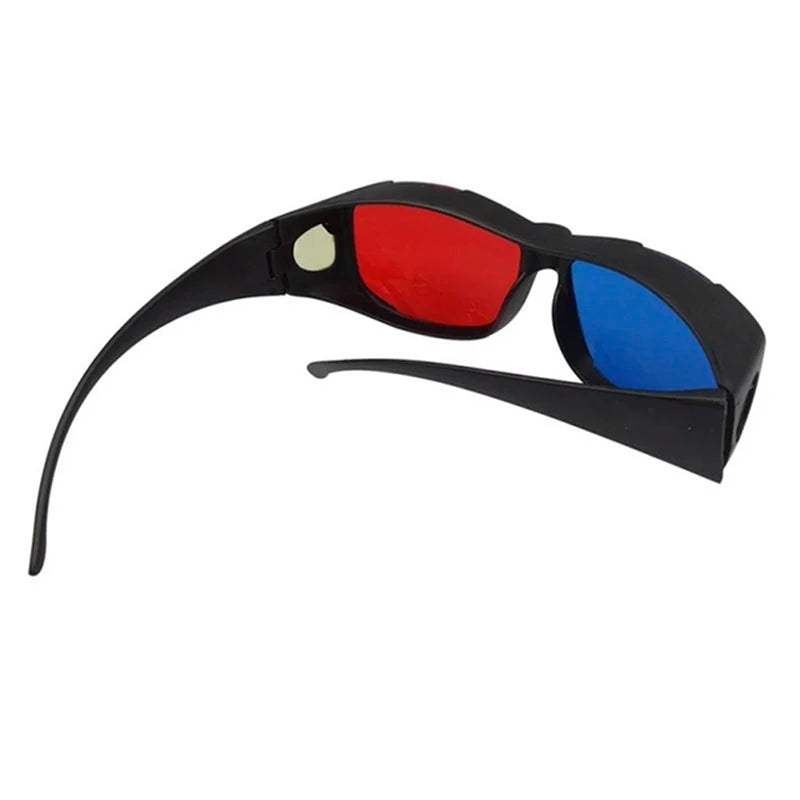 Red Blue 3D Glasses with Black Frame – Anaglyph Eyewear for 3D TV, Movies, DVD & Games