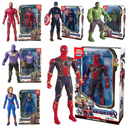 17cm Marvel Spider-Man & Iron Man Action Figures – Luminous Anime Toys for Kids & Collectors