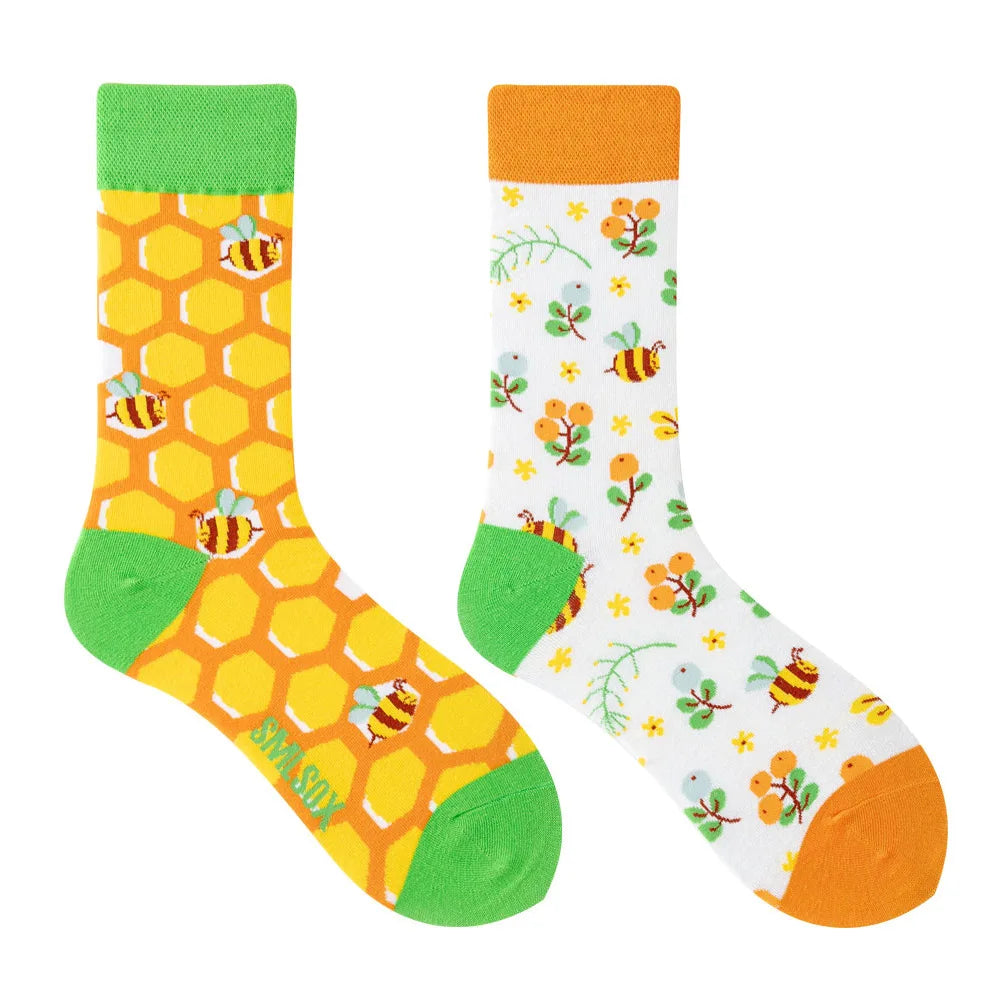 Unisex AB Tide Animal Cotton Socks – Colorful Cat, Dog, Koala, Cow Crew Socks for Men & Women, Four Seasons Gift