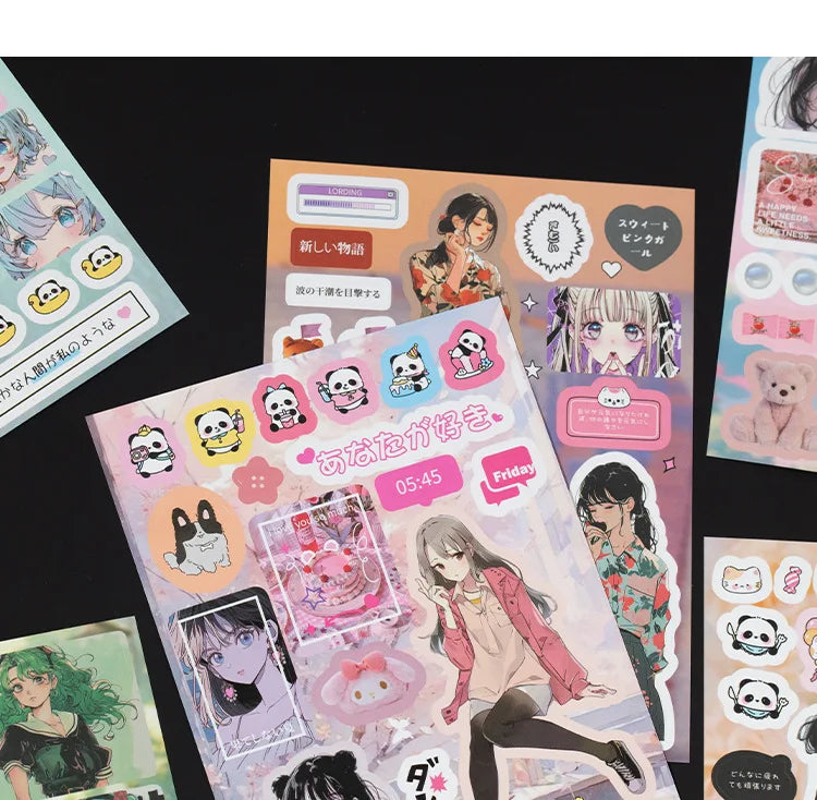 MINKYS 45 Sheets Retro Decorative Stickers – Laptop, Kpop, Toploader, Photocard Sticker Book, Kids Gift & School Stationery